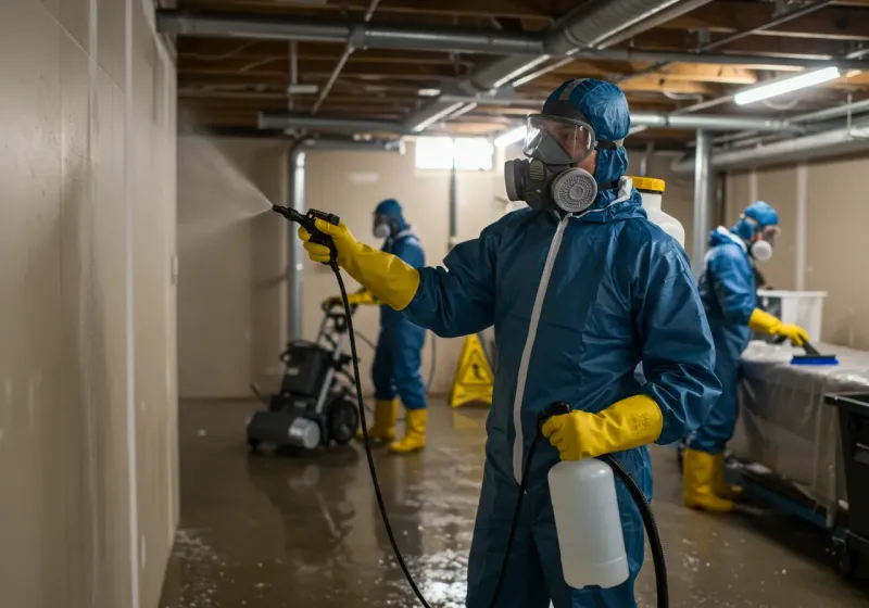 Basement Sanitization and Antimicrobial Treatment process in West Islip, NY