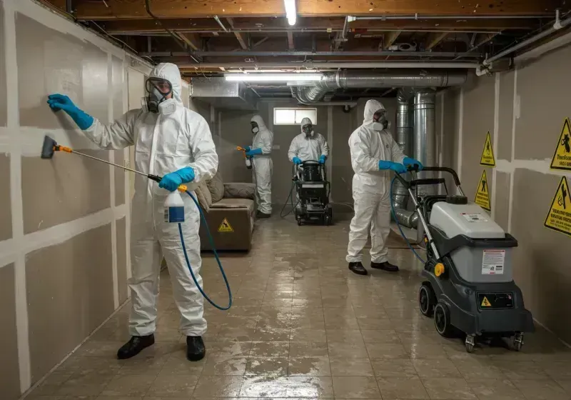 Basement Moisture Removal and Structural Drying process in West Islip, NY